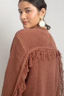 Casaco Tricot Franja Valônia Véras